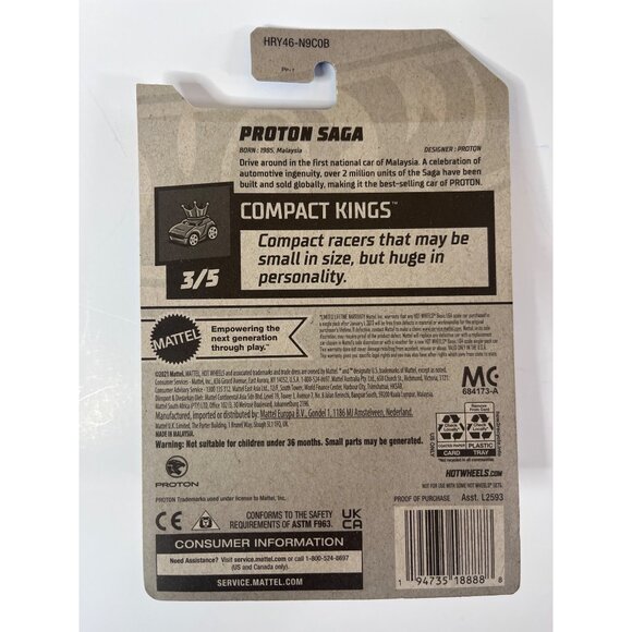 Hot Wheels 2024 Proton Saga Red Sedan Compact Kings 1:64 Diecast Car - Picture 2 of 7